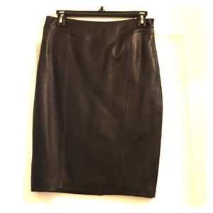 Antonio Melani Deep Navy Genuine Leather Skirt